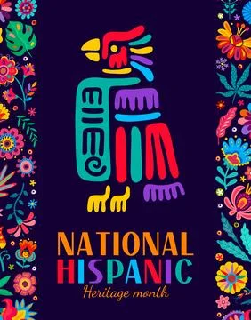 Aztec eagle bird totem, Hispanic heritage month Stock Illustration