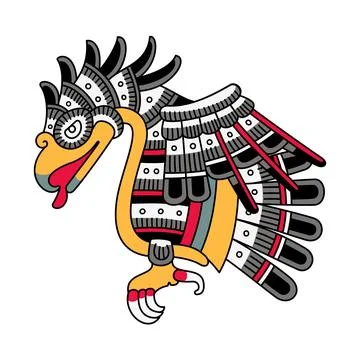 Aztec eagle, a sacred bird and symbol of strength and courage Stock Illustration