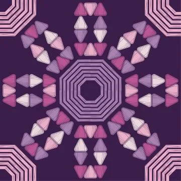 Aztec elements. Mosaic with geometric shapes. Illustrazione stock