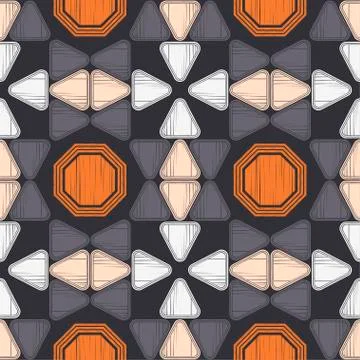 Aztec elements. Mosaic with geometric shapes. Illustrazione stock