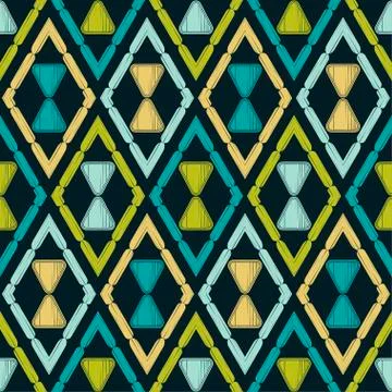 Aztec elements. Mosaic with geometric shapes. Stock Illustration