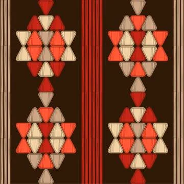 Aztec elements. Mosaic with geometric shapes. Stockillustratie