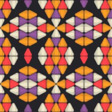 Aztec elements. Mosaic with geometric shapes. Stock Illustration