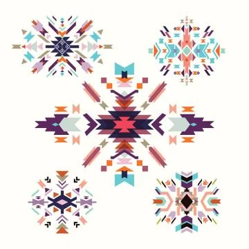 Aztec elements set 스톡 일러스트