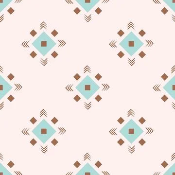 Aztec ethnic seamless pattern. brawn native American tribal ornamental Stock Illustration