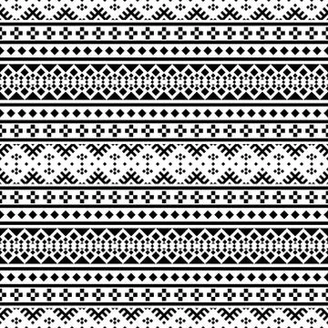 Aztec ethnic seamless pattern design in black and white color. Ethnic Pattern Stock Illustration