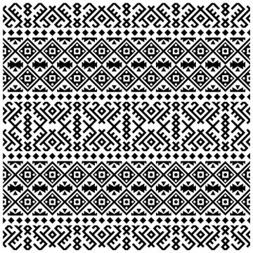 Aztec ethnic seamless pattern design in black and white color. Ethnic Illustr Stock Illustration