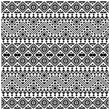 Aztec ethnic seamless pattern design in black and white color. Ethnic Illustr Stock Illustration