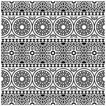 Aztec ethnic seamless pattern design in black and white color. Ethnic Illustr Stock Illustration