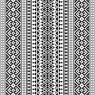 Aztec ethnic seamless pattern design in black and white color. Ethnic Illustr イラスト素材