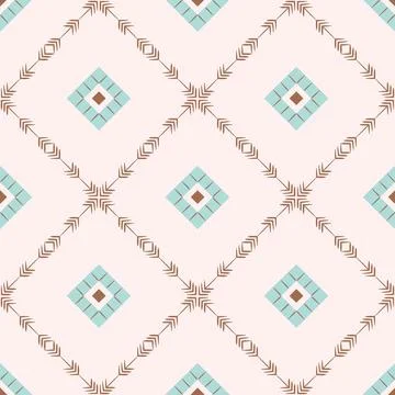 Aztec ethnic seamless pattern. Simple native American tribal checkered Stock Illustration