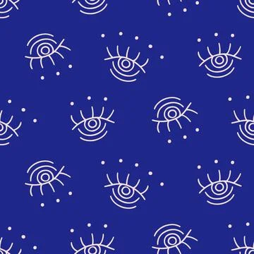 Aztec Evil eyes seamless pattern Stock Illustration