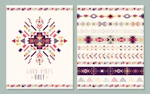 Aztec geometric card Stock Illustration