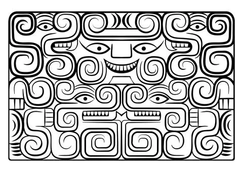 Aztec Gogs and Goddess Stock Illustration