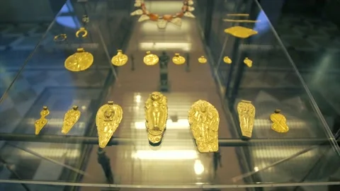 Aztec Gold Jewelry Stock Footage