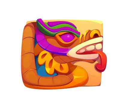 Aztec, Inca and Maya Mexican game icon, GUI asset Stock Illustration