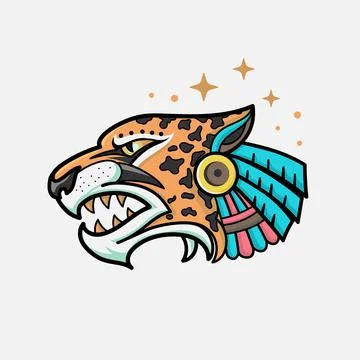 Aztec Jaguar warrior vector Stock Illustration