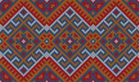Aztec knitwear pattern background, ethnic motif Stock Illustration