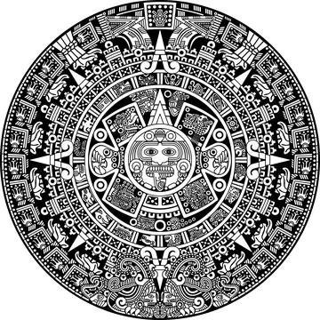 Aztec Mayan vectorized Calendar Stock Illustration