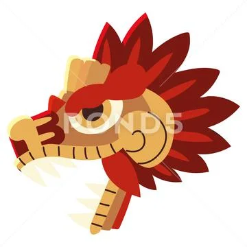 Aztec ornament snake head icon Stock Illustration
