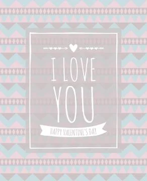 Aztec pattern valentine's day design Stock Illustration