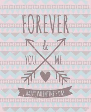 Aztec pattern valentine's day design Stock Illustration