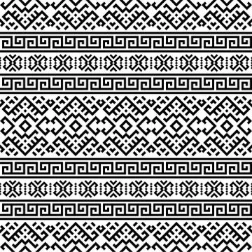 Aztec Seamless ethnic pattern design vector background Stock Illustration