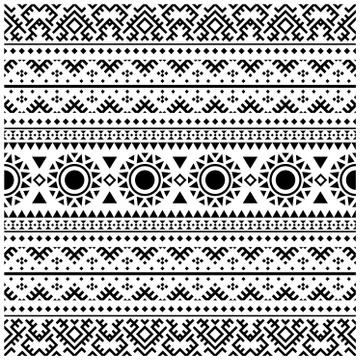 Aztec Seamless Ethnic Pattern design vector. Illustration of Ornament Pattern Stock Illustration