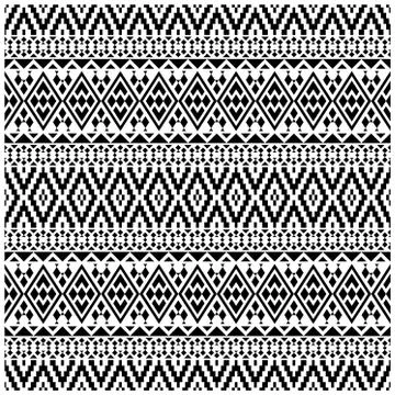 Aztec Seamless Ethnic Pattern Illustration vector with tribal design in black Stock Illustration
