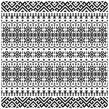 Aztec Seamless Ethnic Pattern Illustration vector with tribal design in black Illustrazione stock