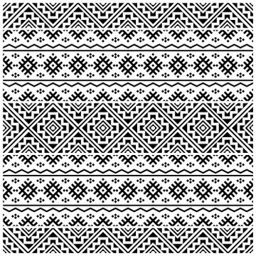 Aztec Seamless Ethnic Pattern Illustration vector with tribal design in black Stock Illustration
