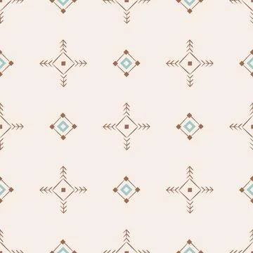 Aztec seamless pattern with ethnic bohemian ornaments. Native American tribal Stock Illustration