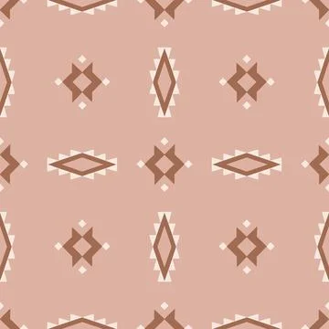 Aztec seamless pattern with ethnic ornaments. Simple native American tribal Stock Illustration
