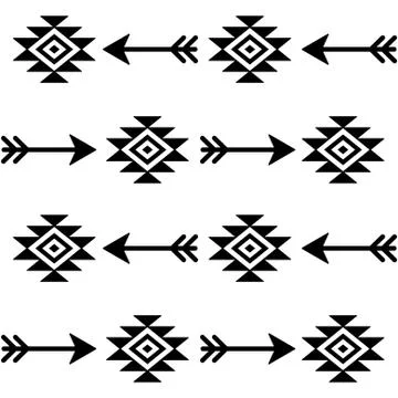 Aztec seamless vector pattern with arrows, Indian navajo fabric design Stock Illustration