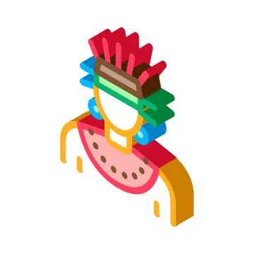 Aztec Shaman Isometric Icon Vector Illustration Illustrazione stock