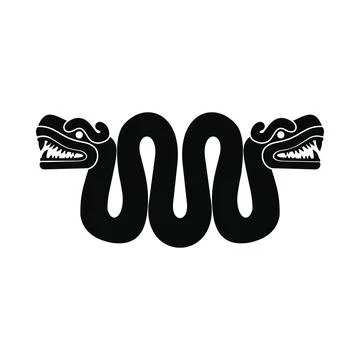 Aztec snake with two heads icon, simple style Stock Illustration