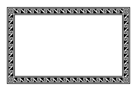 Aztec stepped fret motif, rectangular frame with meander pattern Stock Illustration