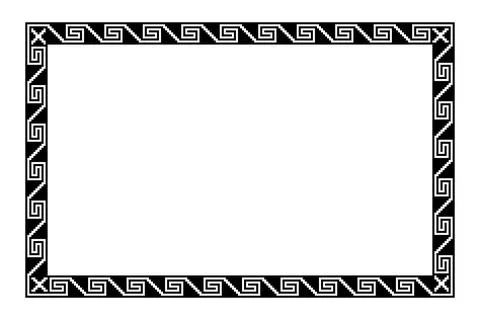 Aztec stepped fret pattern, rectangle frame with serpent meander motif Stock Illustration