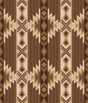 Aztec Style Geometric Seamless Zigzag Pattern in Earth Tones Stock Illustration