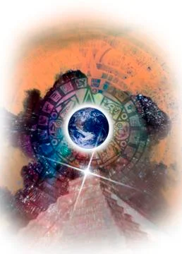 Aztec sun stone, artwork イラスト素材