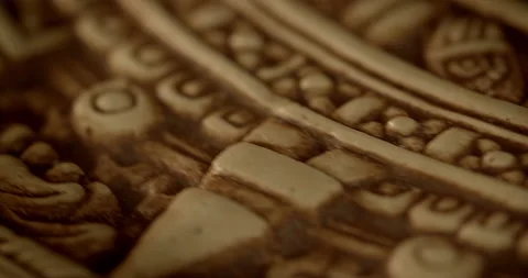Aztec Symbols Spinning Stock Footage 161781084