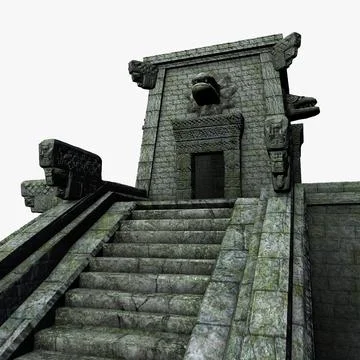 Aztec temple with stairs 3D Model