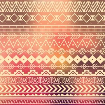 Aztec tribal pattern in stripes Stock Illustration
