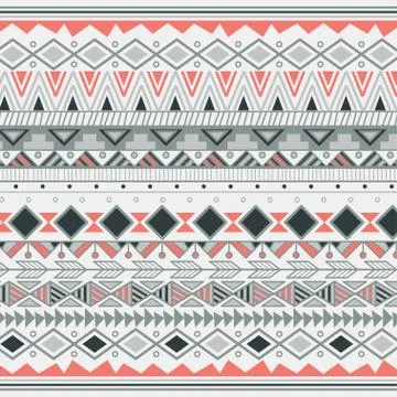 Aztec tribal pattern in stripes Stock Illustration