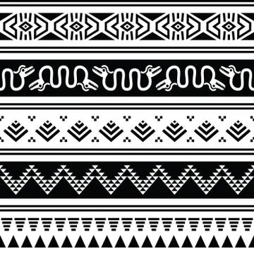 Aztec tribal seamless pattern with animals Stock Illustration