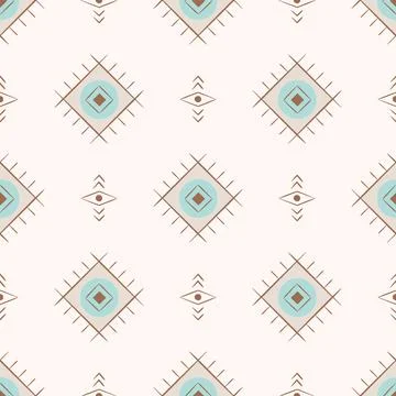 Aztec vector seamless pattern with rombs. Native American tribal, ethnic Stock Illustration