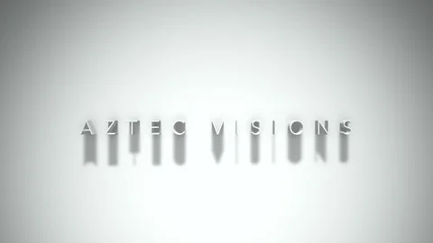 AZTEC VISIONS 3D title animation with shadows on a white background Stock Footage 296782272