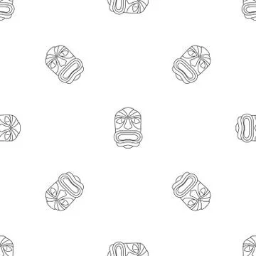 Aztec wood idol pattern seamless vector Stock Illustration
