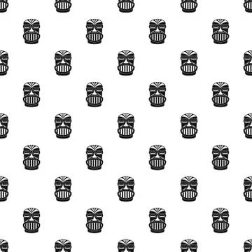 Aztec wood idol pattern seamless Stock Illustration