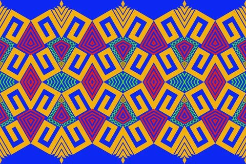 Aztec zig zag fabric pattern Stock Illustration